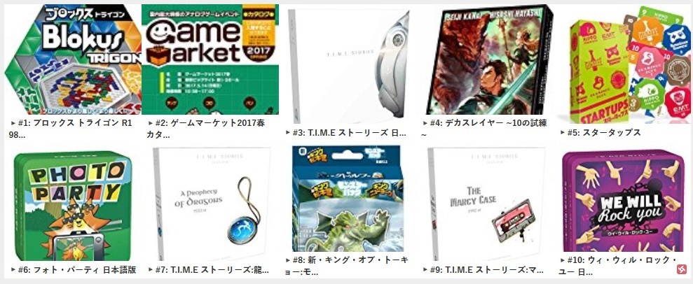 ランキング ブロックストライゴン１位持続 T I M E ストーリーズ依然快調 ウィ ウィル ロック ユー圏内へ 17年4月8日 土 Amazon ボードゲームランキング アナログゲーム ボードゲーム速報