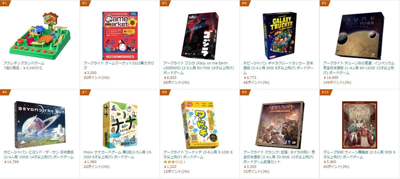 Amazonランキング】銀河のトラック野郎 2022年3月25日（金）【紙の物語】: アナログゲーム・ボードゲーム速報